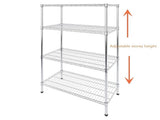 Modular Wire Storage 90x45cm Steel Shelving Chrome With Fixed Legs For Garage Warehouse Or Kitchen V63-841421