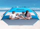 OutdoorMaster Pop Up 3-4 Person Beach Tent X-Large - Easy Setup, Portable Beach Shade Canopy Folding V1168-OM-VA8L-BTNF