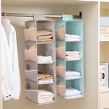 Hanging Closet Organizer and Storage 4-Shelf Shelves Wardrobe Clothes Organization Closets Shelf V1192-AZ-W-14752