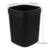 Black Plastic Garbage Basket Simple Woven Style for Home Use V1369-AZ3-W-18480