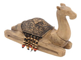 Camel Statue Durable Resin Flat Bottom Retro Style Exquisite Luster Camel Ornament for Home Office V1294-YM0717-3115220081311