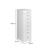 Levede Office Cabinet 8 Drawer Drawers White HO0403-8-WH