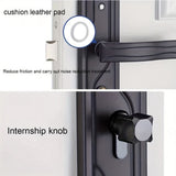 Entry Door Handle with Lock and Key, Manganese Steel Door Lever Lock SetManganese Steel Silent V1366-AZ2-W-24700