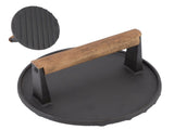 Cast Iron Grill Press Round Heavy Duty 3 Lbs Prevent Scalding Burger Press with Handle for Kitchen V1294-YM0523-3118220068911