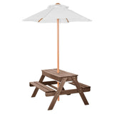 Picnic Table Wooden Tables and Bench Set Umbrella Garden Indoor Outdoor V952-2DFZ29FTKZDMPDRJRV0