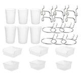 Peg Board Bins Peg Board Cups with Hooks & Loop 12Pack,Peg Board Organizer Accessories, Peg Board V1369-AZ3-W-11688