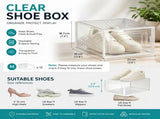 CARLA HOME 12-Pack Clear Stackable Shoe Storage Boxes - White - Shoe Box Storage V178-36402