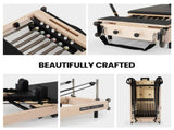 PROFLEX Wooden Pilates Reformer Machine, Stretch Bed with box and jump board accessories V219-PILWODPFW7BA