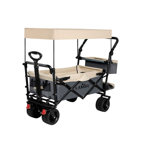 Lambu Camping Cart Garden Trolley 150KG Load Beige UM1249-BG