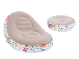 Inflatable Lounge Chair Cartoon Graffiti Minimalist Flocking Air Couch Sofa with Foot Stool for V1294-YM0901-3116240012611