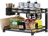 CARLA HOME 2-Tier Kitchen Spice Rack Organizer Storage Shelf for Condiments, Oil Bottles, Utensils, V178-36233