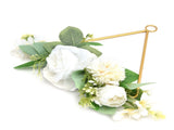 Floral Hoop Metal Ring Wreath Artificial Wall Hanging Wreath for Wedding Home Coffee ShopTriangular V1294-YM0901-3115210112712