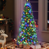 Jingle Jollys 1.8M Pre-lit Christmas Tree 8 Mode Multi Colour 200 LED Light Xmas XM-TR-SLIM-6FT-MC