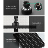 Cefito 8'' Rain Shower Head Set Handheld Square High Pressure Mixer Tap Black SHOWER-A2-SQ-8-BK-MIXER