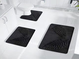 Summercome 3 Pcs Bathroom Rugs, Leaves Bath Mat Toilet Mats, Soft Comfortable Non-Slip Bathroom Rug V1189-WXFWAL-20260319-01600