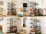 CARLA HOME 7 Tier Ball Storage Rack - Sports Organiser - Black - Basketball Storage Rack V178-36218