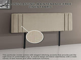 Linen Fabric Queen Bed Deluxe Headboard Bedhead - Beige V63-821553