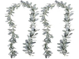 2 Pcs Artificial Flocked Lambs Ear Garland - 6Ft/Piece Soft Faux Vine Greenery and Leaves for V1369-AZ3-W-11233