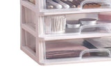 3 Tiered Drawer Cosmetic Storage Box Transparent Plastic Makeup Organizer Spacious Storage V1294-YM0901-3117240071011