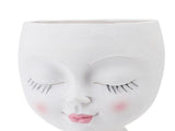 Face Flowerpot Fadeless Resin Head Planter DIY Decorative Adorable Succulent Flowerpot With Drainage V1294-YM0901-3111240041311