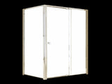 Adjustable Semi Frameless Shower Screen 114-122cm x 98-101cm With Gold Hardware For Modern Bathrooms V63-958221