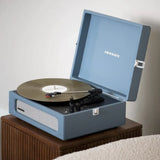 Crosley Voyager Bluetooth Portable Turntable Crosley Asheville Stand Bundle - Washed Blue V398-CR8017BMS-WB4