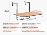 Balcony Hanging Table, 595 x 400 mm Folding Balcony Railing Table, Outdoor Balcony Bar Table for V952-FXGZSM25INCHDZVCRV0
