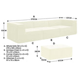 Sarantino Novi 3-Seater Modular Sofa with Ottoman in Cream Non-Slip Bottom Lounge SOFA-MLM-232-CM