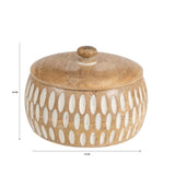 Handcrafted Round Squat Box w Carving 15cm V637-50535BOX