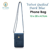 PIP Studio Velvet Quilted Dark Blue Phone Bag V442-HIN-MISC-PHONEVELVETQUILTED-DARKBLUE-RE