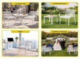 Gardeon 4PC Outdoor Dining Chairs Patio Furniture PP Stackable Chair Garden White ODF-CHAIR-PP-STR-WH-4X