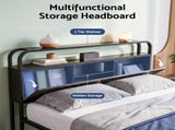 Artiss King Metal Bed Frame 4 Drawers Hidden Storage Headboard HEDY MBED-D-HEDY-K-BK-ABC