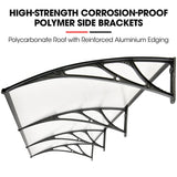SHADE SHIELD 3x1m Aluminium Exterior Awning, Black DIY External UV Rain Protection Clear V219-OAWFIXSS31CA