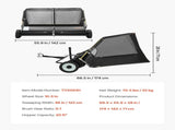 Tow Behind Lawn Sweeper, 122cm Pull Behind Yard Sweeper, 26 cu. ft Hopper Bag Capacity, Leaf & Grass V952-TCSCPQSQHS489BP0X001V0