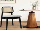 Levede Dining Chair Wood Rattan Armless Black x4 CH1144-2-BKX2