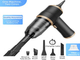 4-in1 Black Wireless Compact Handheld Car Vacuum Cleaner & Air Duster with 5 Nozzles/Brushes- 15000 V888-ELOSUNG42058