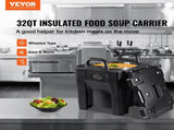 Insulated Food Carrier, 30L Capacity, Stackable Catering Hot Box with Stainless Steel Barrel, Top V952-SPBWXHSBWT30LBMYXV0