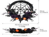 Halloween Artificial Seasonal Wreath, 45 x 45 cm with LED Lights, Indoor and Covered Outdoor Decor V1366-AZ2-W-16023