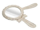 Decorative Mirror White Rabbit Shaped Retro HD Rattan Mirror for Bathroom Bedroom V1294-YM0703-3115230038711