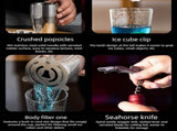 Complete Cocktail Shaker Bar Tool Kit 750ml, Home Bartender Mixology Set with Bamboo Storage Stand V1265-YY-323