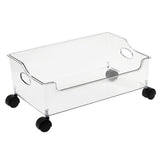 Wheeled Storage Containers Plastic Transparent Under Desk Book Storage Box with Roller for School V1294-YM0706-3117230131811