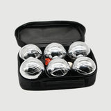 Petanque Boules Set Chrome & Titanium Plated Steel Balls, with Jack, Measure Tool & Logo Bag, V1232-DZGQ-001