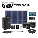 Swing Gate Opener Automatic Full Solar Power Kit Remote Control V379-SNGLSOLARSET05