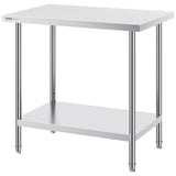 Stainless Steel Prep Table, 24 x 36 x 34 Inch, Heavy Duty Metal Worktable with 3 Adjustable Height V952-CFBXGGZTLCWJOPMIYV0
