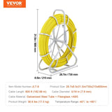 Fish Tape Fiberglass, 182.88 m, 7.9 mm, Duct Rodder Fishtape Wire Puller, Cable Running Rod with V952-DZJYD516600FTVVWSV0