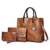 Leather Tote Bags 3-Piece Set Women's Tote Shoulder Strap Coin Purse V1263-JX-3477