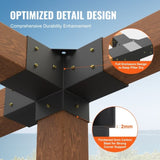 VEVOR Pergola Bracket Kit 4''x4'', 2pcs 4-Way Heavy Duty Corner Bracket V952-LPJJST2PCS4XSCD6IV0