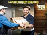 Solar House Numbers for Outside, Metal Waterproof Solar Address Sign Plaque Lights Outdoor LED V1370-AZ4-04263
