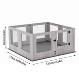 Fin 8 Panel Safest Tempered Glass Dog Whelping Pen Box Shatter-Proof Playpen Exercise Box V767-XPETGHWL-12