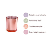 10 Pack Rose Gold Pink Votive Tealight Candle Holders Valentines Day Mercury Wedding Decor Glass V382-ROSEGOLD10